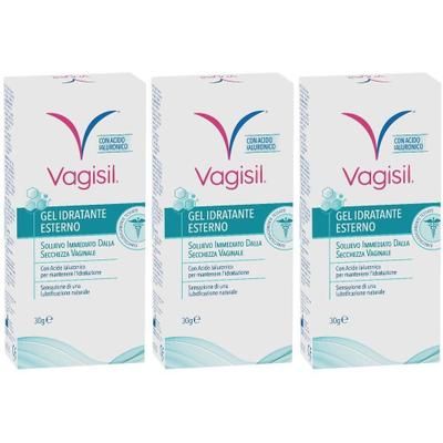 Vagisil Gel Idratante Esterno con Acido Ialuronico 3x30 g Lubrificante