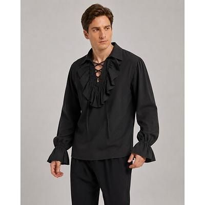 Medievale Rinascimento Camicia Lunghe Pirata Vichingo Costume Per uomo Vichingo Costumi da pirata Halloween Carnevale Performance LARP Fiera Rinascimentale Adulti Camicia