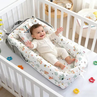 New Baby Nest Playpen Bed Infant Cotton Cradle Baby Toddler Bassinet Mattress Baby Nest for Infants 0-24 Months Boys Girls
