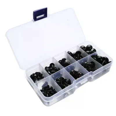 100Pcs/Set 6-12mm New Puppet Children Toy Eyes Plastic Safety Eye DIY For Anima