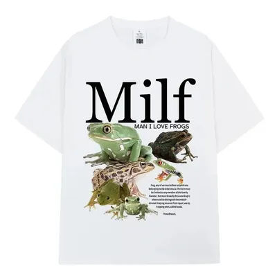 T-shirt drôle avec imprimé « Man I Love Frogs », design grenouille verte, cadeau humoristique pour les amoureux des animaux, haut décontracté à manches courtes, unisexe