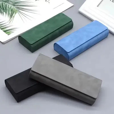 1/2 Étuis Simples en Cuir pour Lunettes, Boîte de Rangement Rétro pour Lunettes de Vue et de Soleil, Tendance pour Hommes et Femmes