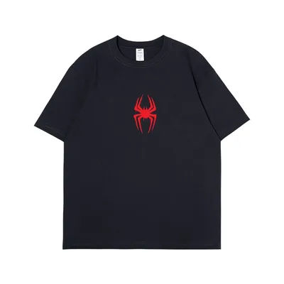 T-shirt décontracté confortable pour homme Spider, motif dessin animé neutre, haut ample à manches courtes