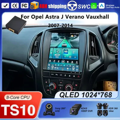 9.7 pouces Android 15 pour Opel Astra J Verano Vauxhall 2007-2014 Bluetooth 4G Carplay lecteur multimédia 2din GPS Auto stéréo DVD