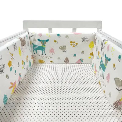 Baby anti-collision bed cushion, newborn anti pinch hand clip foot bumper, removable and washable baby bed cushion