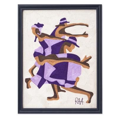 Kobine Dancers,'Framed 100% Cotton Wall Art of Traditional Kobine Dance'