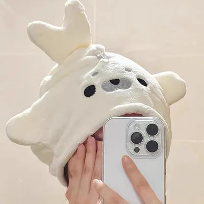 Cute Little Seal Hair Drying Cap, Coral Fleece Strong Absorbent Quick-Dry Non-Shedding Hair Towel, Home-Use Hair Drying Cap, Head Wrap Towel, Towel for Wrapping Hair after Washing, Creative
