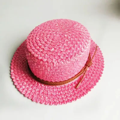 Chapeau Canotier Rose Vif pour Femme, Chapeau de Soleil à Calotte Plate, Casquette à Large Bord pour Vacances à la Plage avec Cordon en Cuir, Bonnet d'Été Élégant pour la Protection Solaire