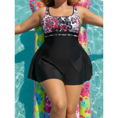 Maillot de bain grande taille 6XL pour femme, taille haute, push-up, sexy, en maille noire, style tankini