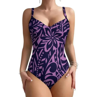 Bikini plissé personnalisé à motif tribal, tendance et sexy, pour femme, de haute qualité, style halter, pour la plage et le surf