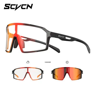 2026 SCVCN Photochromic Cycling Glasses Hiking Eyewear for Men Road Bike Sunglasses UV400 Outdoor Driving Eyewear Running
