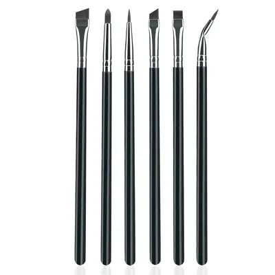 6pcs Fine Eye Makeup Brush Set Eyeshadow Eyeliner Eyebrow Concealer Brush for Tear Trough Detail