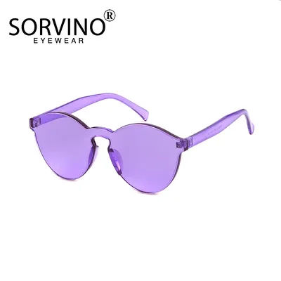 SORVINO-Lunettes de soleil rondes sans monture pour femmes, lunettes carrées transparentes, verre vintage, rouge, violet, bleu, vert, document bonbon