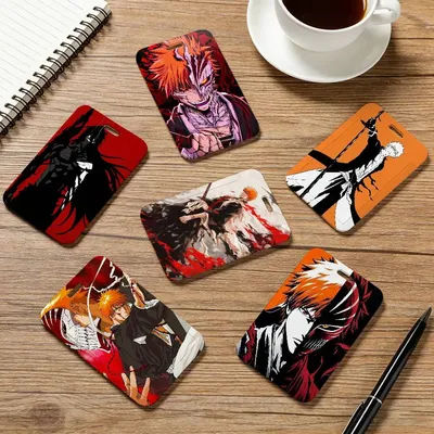 Porte-cartes Anime B-Bleach, étui pour carte d'employé, cordon, porte-badge professionnel, porte-étiquette nominative, étui pour cartes