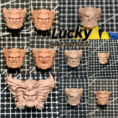 1/12 Comic Version Rogan Mutan Wolf Man Figure Unpainted Head Sculpt Wolverine Toys Accessory For 6" Ml Mafex Mezco 7" Mcfarlane