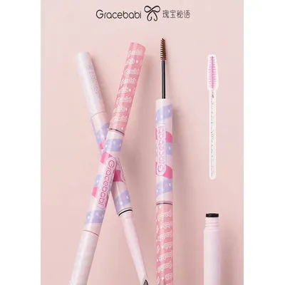Gracebabi Eyebrow Pencil Eyebrow 2-In-1 Blade Brush Dual Head Dual Effect Three-Dimensional Waterproof