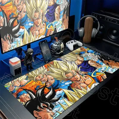 Tapis de souris antidérapant Anime Dragon Ball, accessoires de clavier pour ordinateur portable et de bureau, Goku 90x40cm, tapis de bureau pour ordinateur, tapis de jeu, cadeau pour garçon