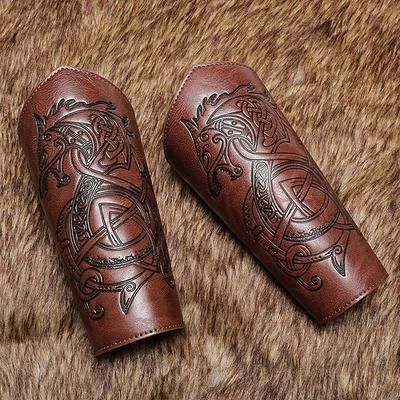 Medievale Rinascimento Parabraccia Bracciali Guerriero Vichingo Cavaliere Celtico Costume Per uomo Celtico Vichingo Halloween Carnevale Fiera Rinascimentale LARP Adulti Bracciali Parabraccia