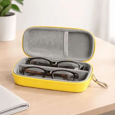 Étui à lunettes 2 en 1 en EVA, grande capacité, étanche, boîte de rangement pour lunettes, anti-perte, étui de protection rigide en EVA pour lunettes de soleil