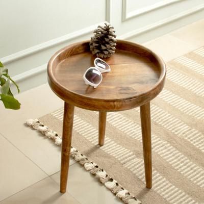Glow of the Tropics,'Handcrafted Polished Mango Wood Accent and Side Table'