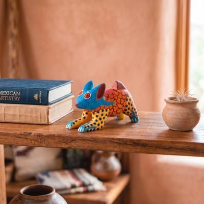 'Hand-Painted Copal Wood Alebrije Hare Figurine from Mexico'