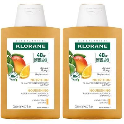 Klorane Shampoo al Mango 200ml - Capelli secchi 2x200 ml