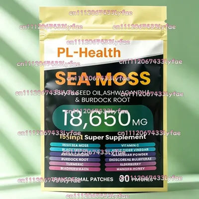 30 Patches Sea Moss Transdermal Patches With Black Seed Oil Burdock Root Turmeric Bladderwrack for Immunity, Skin