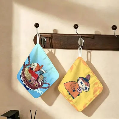 Anime L-LittleS M-My Polyester Cotton Hanging Kitchen Towel, Skin Friendly Hand Wiping Towel for Hotel Cafe Household