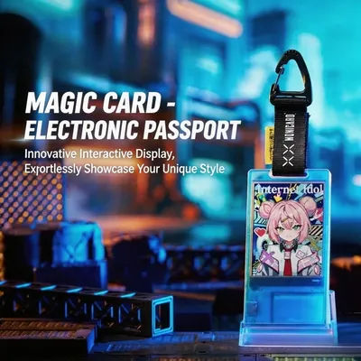 Monicard Magic Cards Electronic Pass Badge NFC Bluetooth Smart Digital Badge Customizable GIF Screen Anime Trendy Pendant Gifts