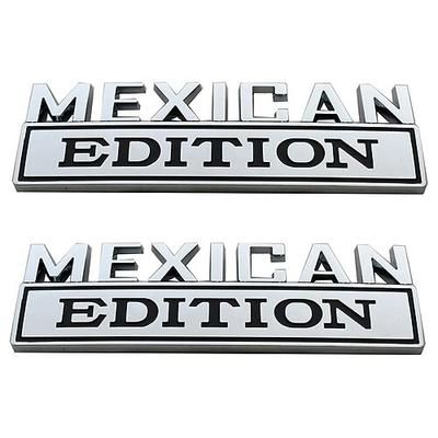 2 emblemi edizione messicana per auto, lettere 3D per auto in materiale metallico adesivo, decalcomanie decorative per paraurti posteriore e parafango laterale dell'auto, accessori esterni per veicoli