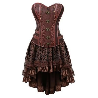 Retrò vintage Punk e gotico Medievale Steampunk 18esimo secolo Gonna Completi Stile Carnevale di Venezia Costumi da pirata Taglie forti Per donna Orlo asimmetrico Romantico Design speciale Ricamato
