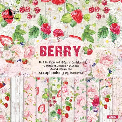 KLJUYP 6"X6" vintage pink strawberry Scrapbook paper Scrapbooking patterned paper pack handmade craft paper Background paper