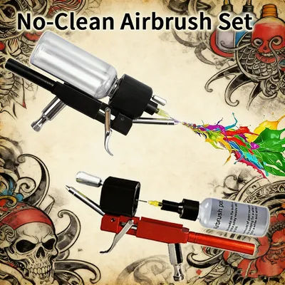 YD-MX116A No-Clean Airbrush Kit for Model Painting Furniture Restoration Makeup Nail Art Painting Tattoo color on the cake