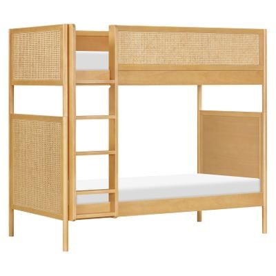 Babyletto Bondi Cane Convertible Bunk Bed - Honey with Natural Cane