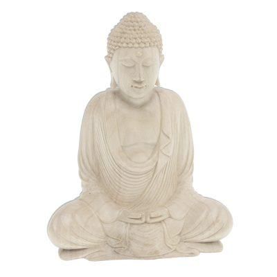 Buddha Praying II,'Artisan Crafted Seated Buddha Sculpture'