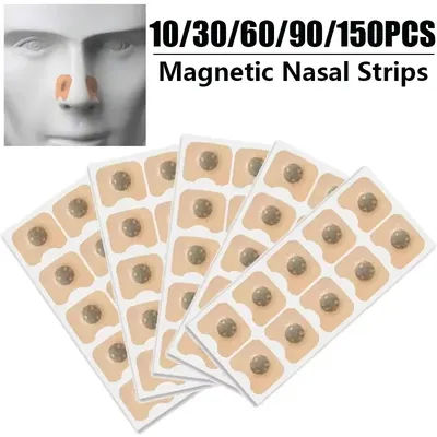 30/60/90/150Pcs Nose Breath Patch Magnetic Suction Iron Nasal Strips Increase Air Improve Sleep Quality Reduce Snoring Tools