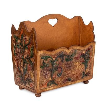 'Sweet Contrasts' - Mahogany and Leather Magazine Rack Hand Tool