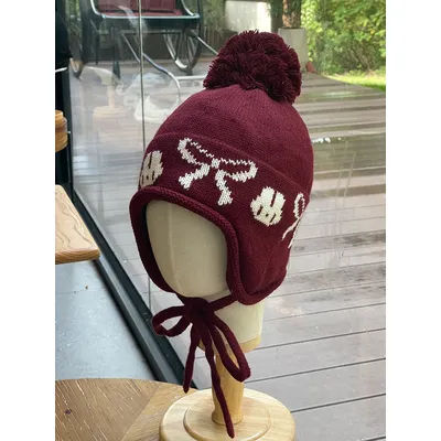 Chapeau de Protection des oreilles doublé de polaire tricoté en boule de fourrure pour femmes, chapeau tricoté chaud d'hiver, chapeau Lei Feng amincissant pour le visage