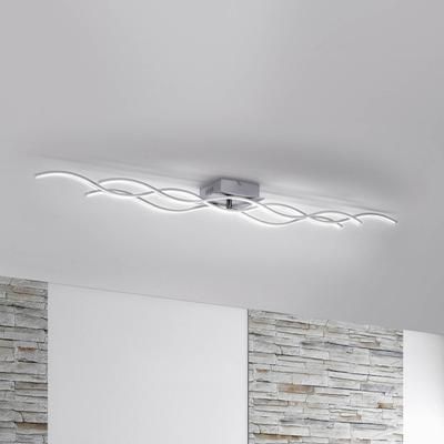 JUST LIGHT. GmbH Plafoniera a LED Wave, Alluminio / Grigio / Zincato, Soggiorno / Sala da pranzo, Alluminio, Moderno, Plafoniera LED