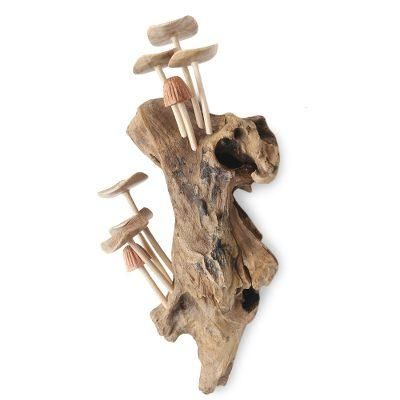 Mushroom Garden,'Jempinis Wood Mushroom-Themed Sculpture'