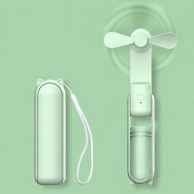 Mini ventilatore portatile, ventilatore tascabile 3 in 1 con power bank Torcia ricaricabile tramite USB, autonomia fino a 19 ore, ventilatore personale compatto per viaggi, crociere, concerti,