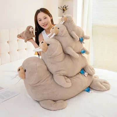 Deep Sea Series Walrus Throw Pillow Adorable Walrus Ocean Animal Stuffed Plush Toys Under The Sea Theme Party Gifts