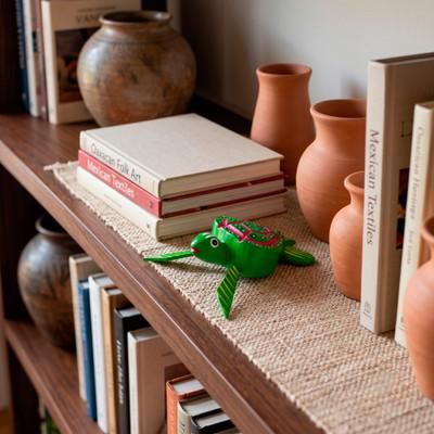 Tranquil Turtle,'Whimsical Handcrafted Sea Turtle Wood Alebrije Figurine'