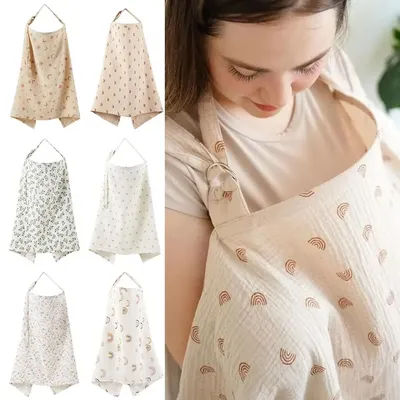 with Arch Neckline Breastfeeding Nursing Cover Breathable Multi-purpose Baby Feeding Cloth Adjustable