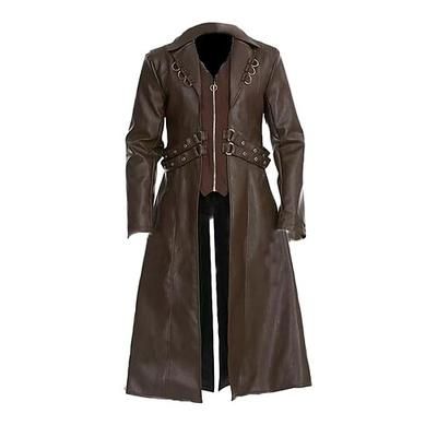 Roccia Punk Gotico Anni '80 Giacca Lunghe Sedia a dondolo Costume Per uomo Halloween Carnevale Performance Casual Quotidiano Adulti Giacca di pelle Autunno Inverno