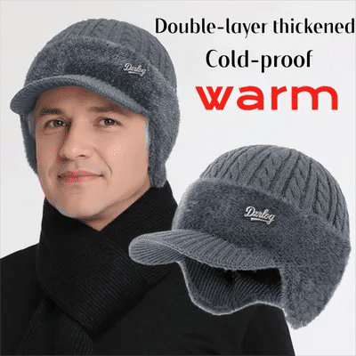 Chapeau thermique épais et chaud pour l'hiver, confortable, coupe-vent, oreillettes pour personnes âgées, bonnet élastique, Protection des oreilles, papa grand-père