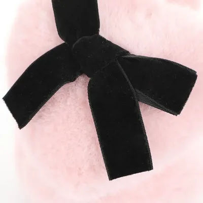 Cache-oreilles en fausse fourrure japonaise pour femme, mignon, doux, chaud et épais, avec nœud papillon, pour cyclisme, coupe-vent, hiver