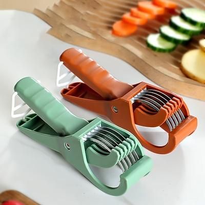 2 affettatrici da cucina per frutta, affettatrici multifunzionali per frutta e verdura, affettatrici professionali resistenti alla ruggine, adatte per barbecue e catering, affettatrici per cetrioli