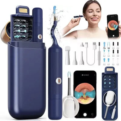 Kit de nettoyage d'oreilles Earsight amélioré, otoscope visuel sans fil flexible avec lumière, pince à épiler indolore pour le nettoyage des oreilles, ensemble d'outils portables pour le soin des oreilles