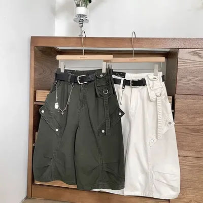 Nouvelle Collection Été 2026 – Pantalon Coréen Tendance Taille Haute à Poches, Longueur Cheville, Couleur Unie, Polyvalent pour Femme